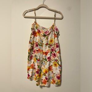 🌼Garage Floral Ruffle Mini Dress w Pockets